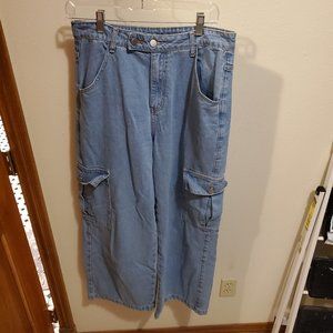Cider Wide Leg Cargo Denim Jean